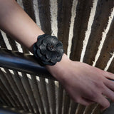 Fiore Leather Bracelet Black
