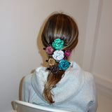 Small Fiore Leather Clip Green