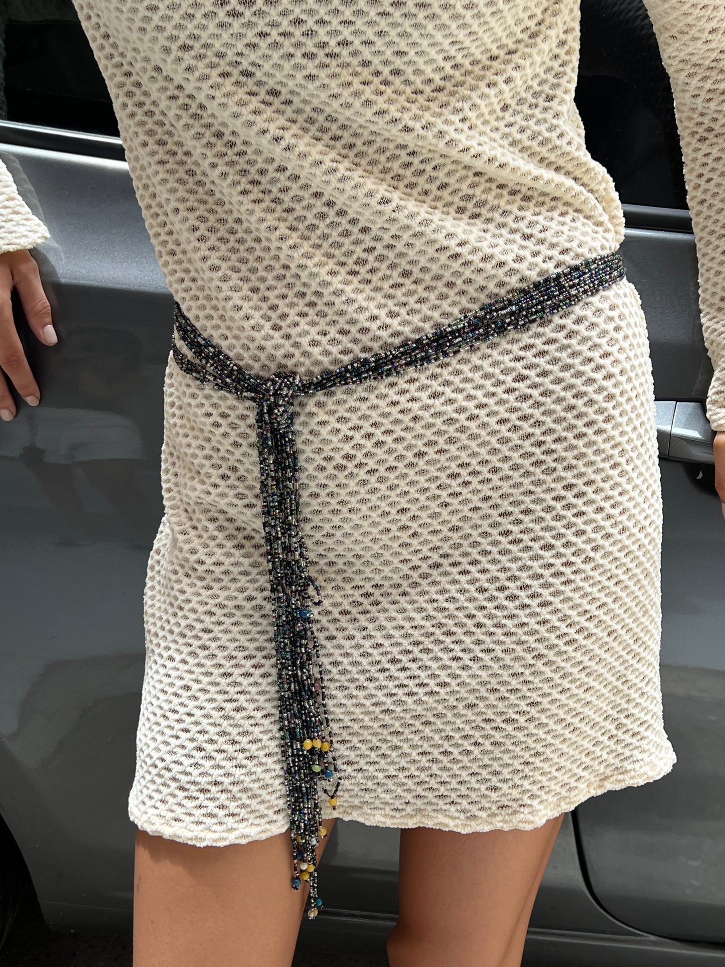 Scarf/Belt Black Beads