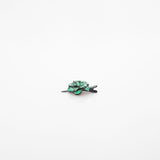 Mini Fiore Leather Clip Green