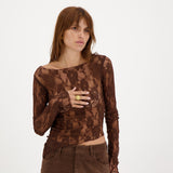 Luna Top Brown