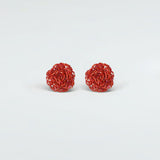 Rose Earrings Red