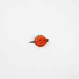Small Fiore Leather Clip Orange