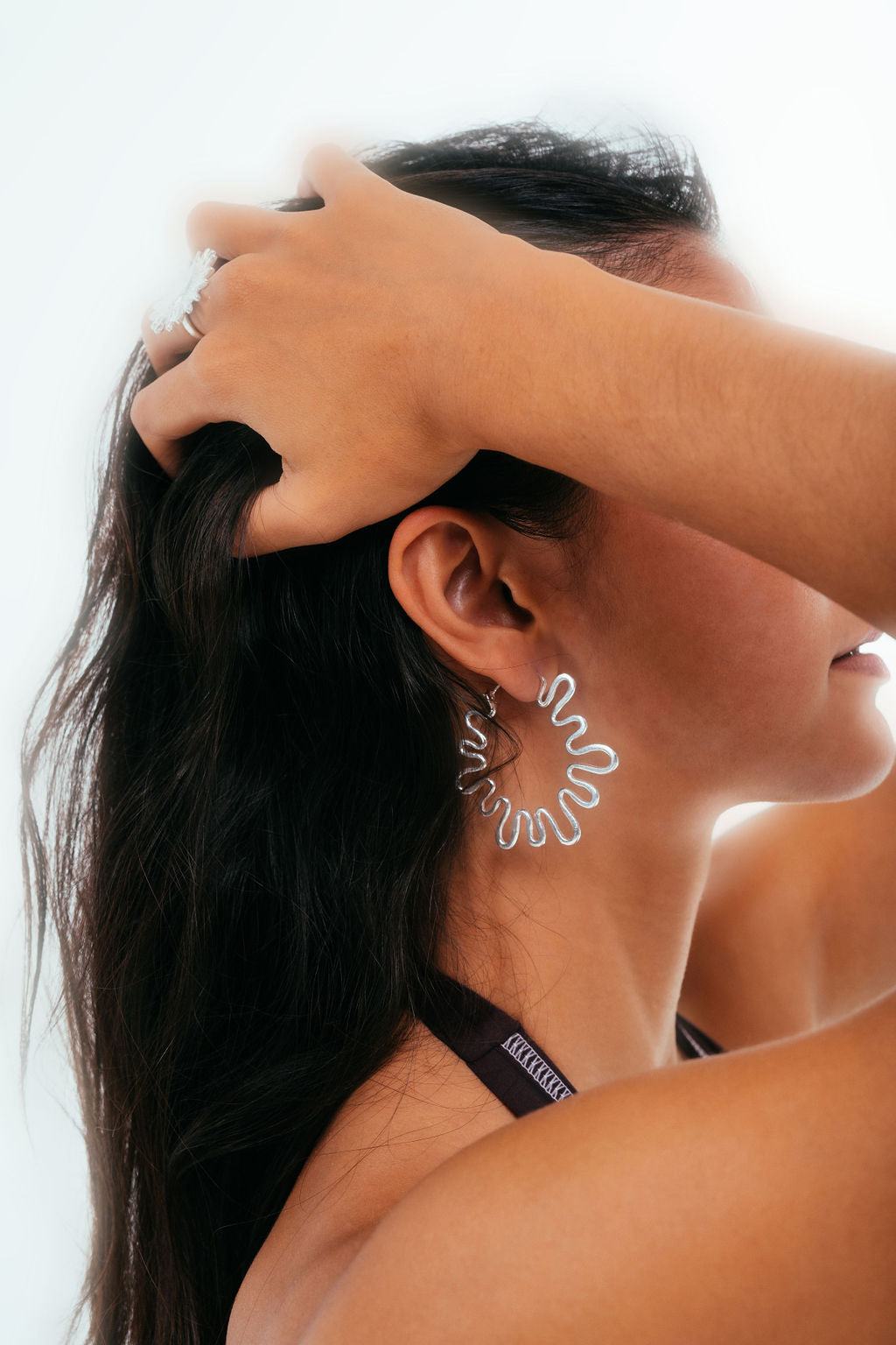 Wave Hoops Silver