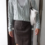 Cable Knit Sweater Gray