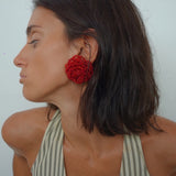 Rose Earrings Red