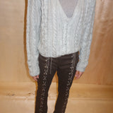 Cable Knit Sweater Gray