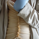 Leather Chunk Bracelet Blue