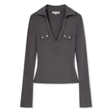Silvia Polo Top Grey