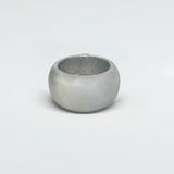 Leather Chunk Bracelet Silver