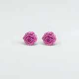 Rose Earrings Purple