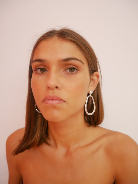 Silver Iris Earrings