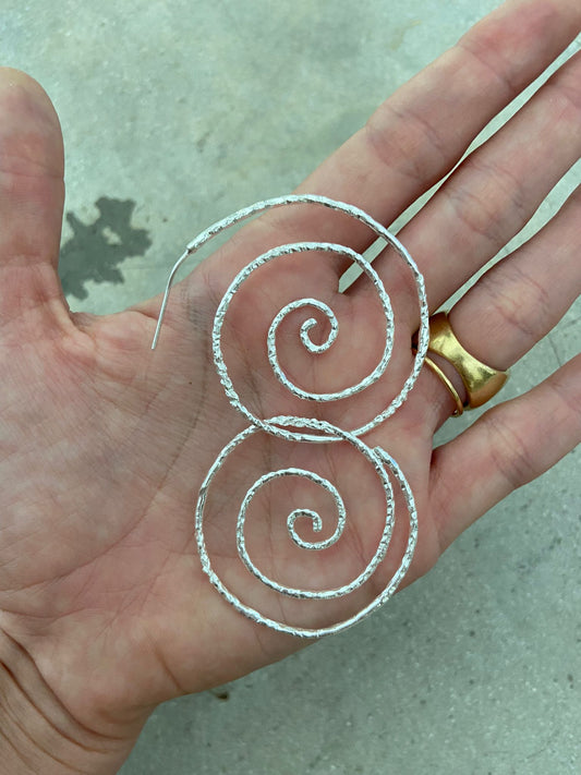 Silver Spiral Earrings