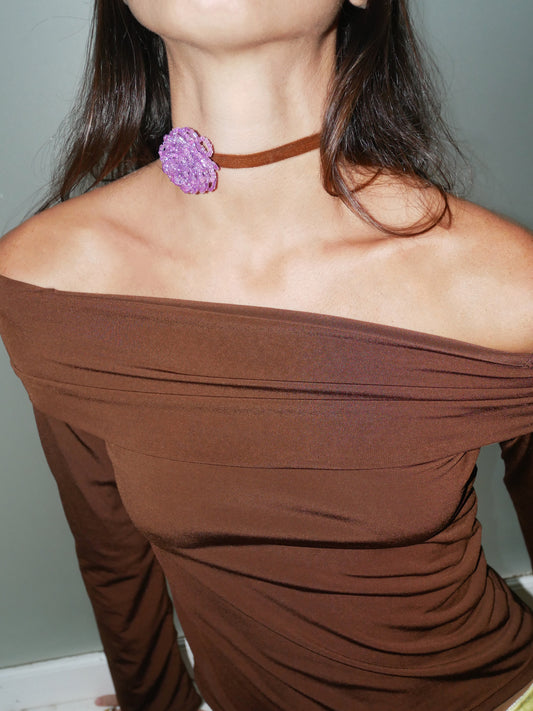 Rose Choker Purple